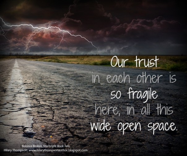 The asphalted road and thunderstorm with lightning