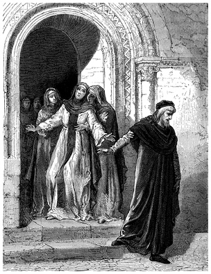 Abelard leaving Helose - 12th century